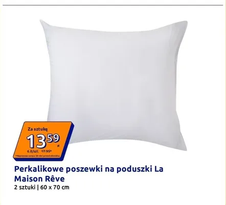Perkalikowe poszewki na poduszki La Maison Rêve 2-pak 60x70 cm promocja w Action