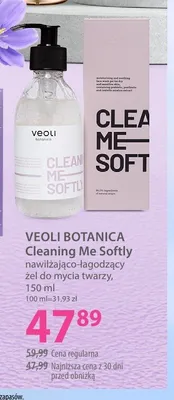 Nawilżająco-łagodzący żel do mycia twarzy VEOLI BOTANICA Cleaning Me Softly promocja w Hebe