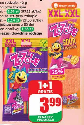 Żelki sour spaghetti promocja w Dino