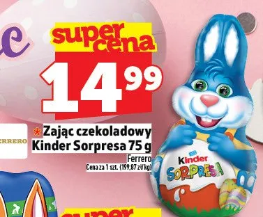 Zając czekoladowy Kinder Sorpresa promocja w TOPAZ