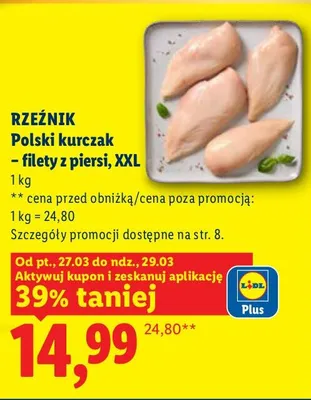 Polski kurczak - filety z piersi XXL promocja w Lidl