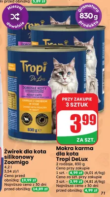 Mokra karma dla kota Tropi DeLux promocja w Dino