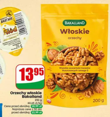 Orzechy włoskie Bakalland promocja w Dino