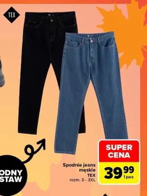 Spodnie jeans męskie TEX promocja w Carrefour