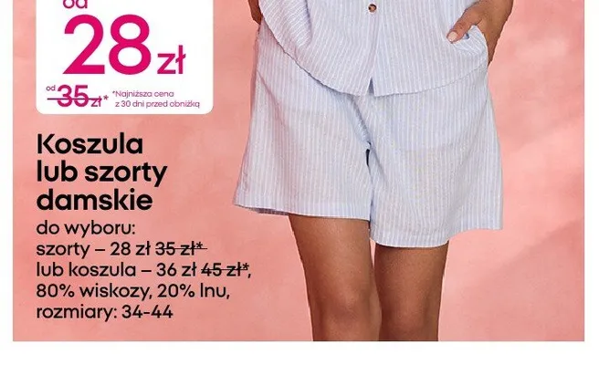 Szorty damskie 80% wiskozy 20% lnu promocja w Pepco