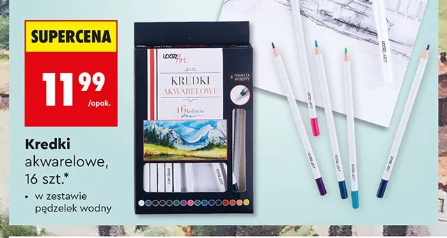 Kredki akwarelowe Loozz Art 16 sztuk promocja w Biedronka