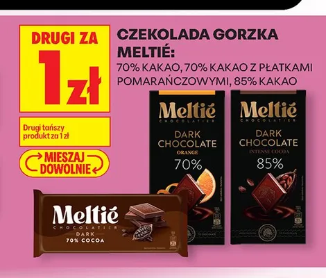 Czekolada gorzka 85% kakao Meltié promocja w Biedronka