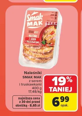 Naleśniki Smak Mak z serem i truskawkami promocja w Carrefour