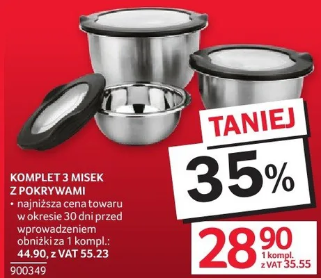 Komplet 3 misek z pokrywami promocja w Selgros