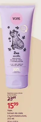 Balsam do ciała z hydromolekułami Yope promocja w Rossmann