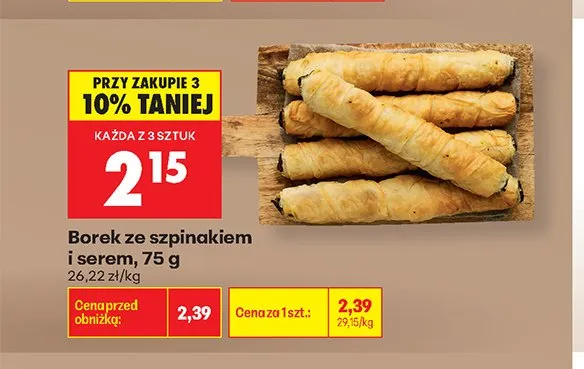 Borek ze szpinakiem i serem promocja w Biedronka