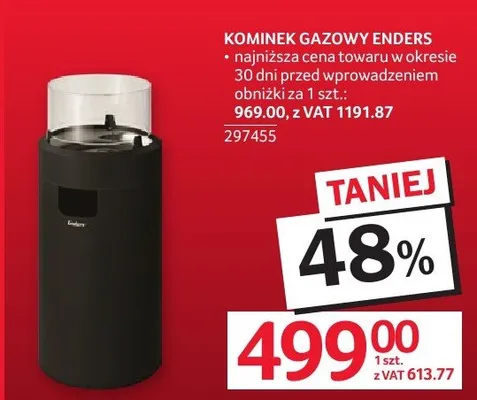 Kominek gazowy Enders promocja w Selgros
