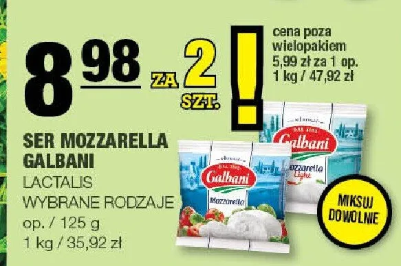 Ser Mozzarella Galbani 2-pak promocja w SPAR