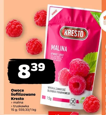 Owoce liofilizowane truskawka Kresto promocja w Netto
