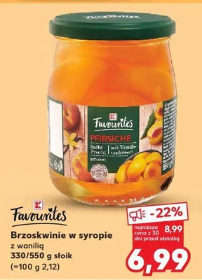 Brzoskwinie w syropie z wanilią promocja w Kaufland