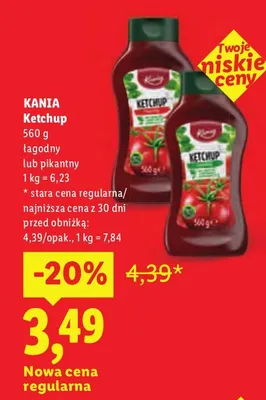 Ketchup pikantny Kania promocja w Lidl