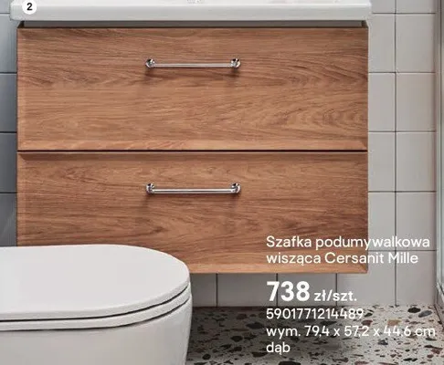 Szafka podumywalkowa wisząca Cersanit Mille promocja w Castorama