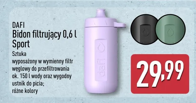 Bidon filtrujący Dafi 0,6 l Sport promocja w Aldi