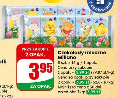 Czekolady mleczne promocja w Dino
