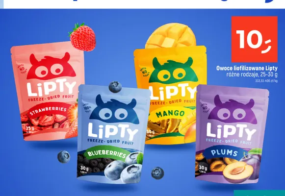 Owoce liofilizowane Lipty truskawki promocja w Dealz