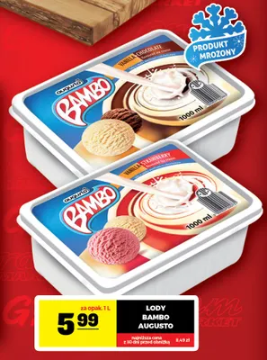 Lody waniliowo-czekoladowe Bambo Augusto promocja w Gram Market