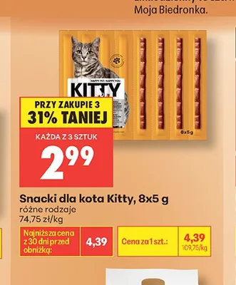 Snacki dla kota Kitty promocja w Biedronka