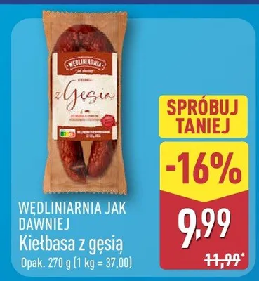 Kiełbasa z gęsią promocja w Aldi