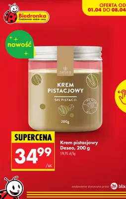 Krem pistacjowy, 200 g Deseo promocja w Biedronka