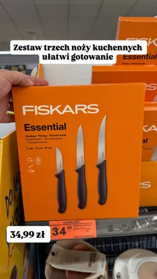 Zestaw noży kuchennych Fiskars Essential promocja w Biedronka