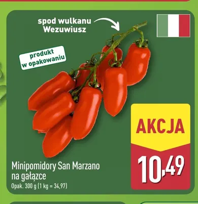 Minipomidory San Marzano na gałązce promocja w Aldi