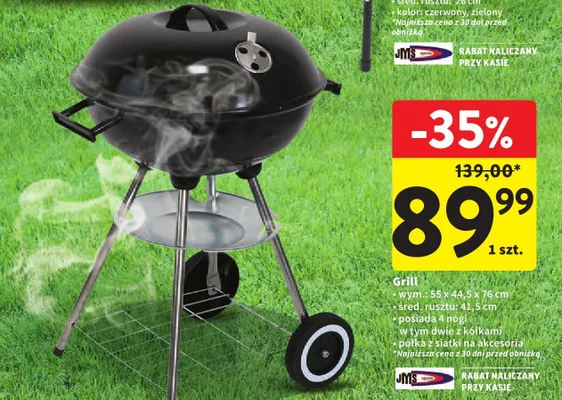 Grill węglowy 55x44,5x76cm promocja w Intermarche