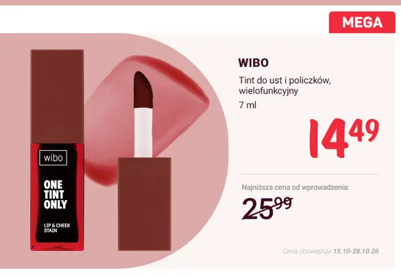 Tint do ust i policzków wielofunkcyjny Wibo promocja w Rossmann