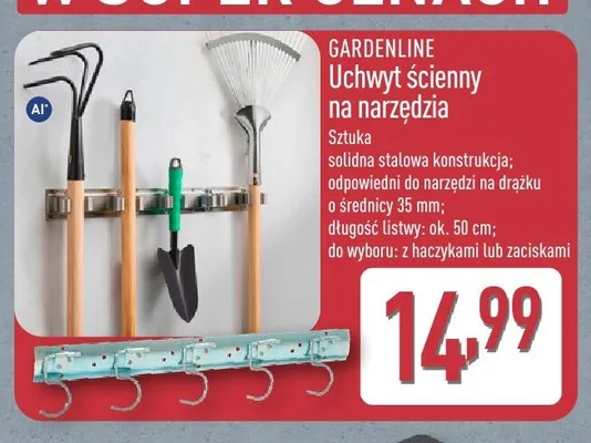 Uchwyt ścienny na narzędzia Gardenline promocja w Aldi