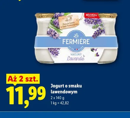 Jogurt o smaku lawendowym La Fermière 2-pak promocja w Lidl