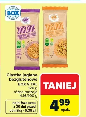 Ciastka jaglane bezglutenowe różne rodzaje promocja w Carrefour Market