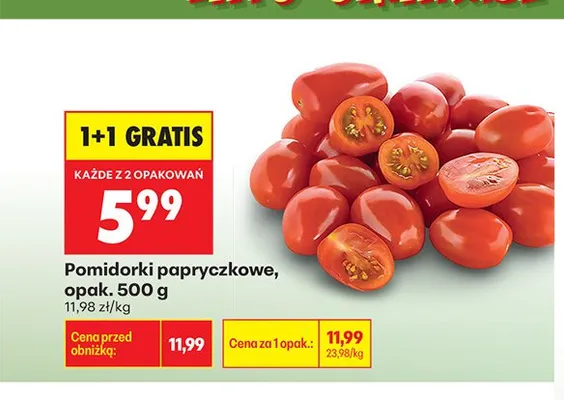 Pomidorki papryczkowe promocja w Biedronka