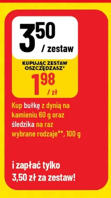 Zestaw Śledzik na raz Lisner 100 g i Bułka z dynią na kamieniu 60 g promocja w POLOmarket