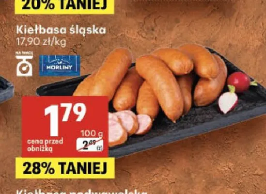 Kiełbasa śląska Morliny promocja w Delikatesy Centrum