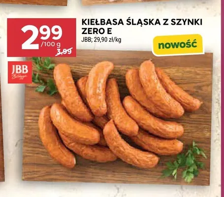 Kiełbasa śląska z szynki zero E JBB promocja w Stokrotka