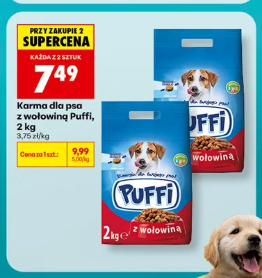 Karma dla psa z wołowiną Puffi promocja w Biedronka