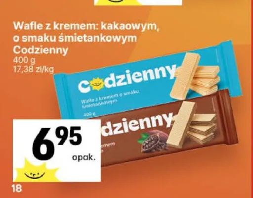 Wafle z kremem o smaku śmietankowym Codzienny promocja w Delikatesy Centrum