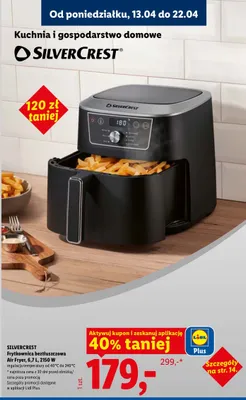Frytkownica beztłuszczowa Air Fryer 6,7 L 2150 W promocja w Lidl