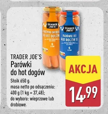 Parówki do hot dogów drobiowe Trader Joe's promocja w Aldi