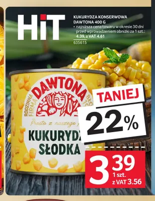 Kukurydza konserwowa Dawtona promocja w Selgros