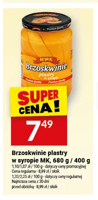 Brzoskwinie plastry w syropie MK promocja w Twój Market