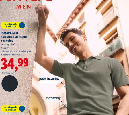 Koszulka polo męska z bawełny Esmara Men promocja w Lidl