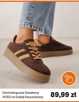 Ciemnobrązowe sneakersy Vices na grubej kauczukowej promocja w Born2be