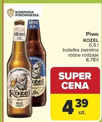 Piwo butelka zwrotna różne rodzaje promocja w Carrefour