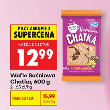 Wafle Baśniowa Chatka kakao-wanilia promocja w Biedronka