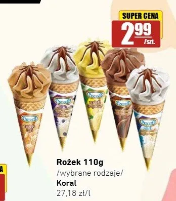 Lody rożek Koral promocja w API Market